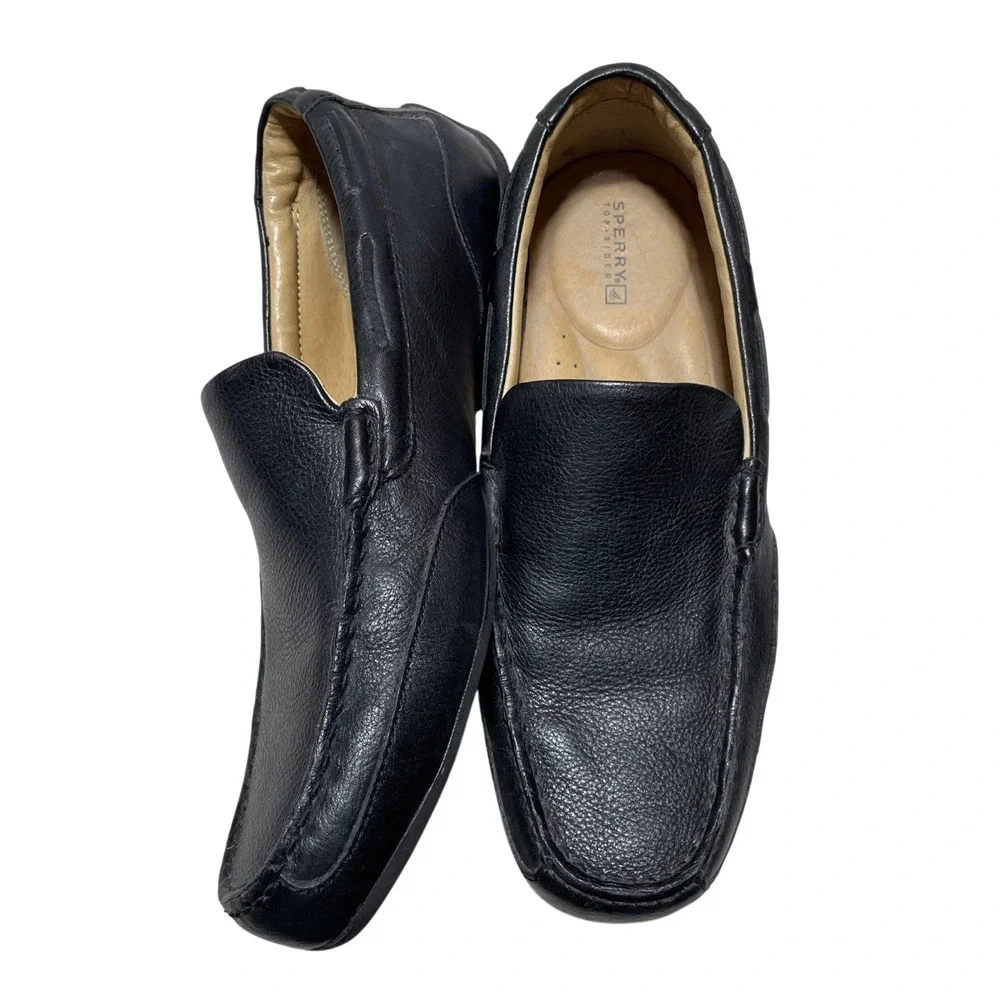 Sperry Men's 9 M Leather Upper Driving Lofters Black Venetian Moccasin
